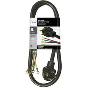5Ft 10/4 30 Amp Black 4-Wire Dryer Cord