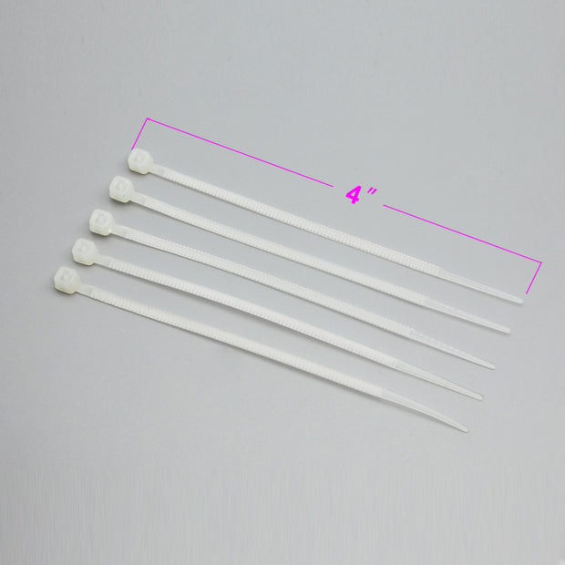 4" Nylon Cable Tie 18lbs Clear 100pk