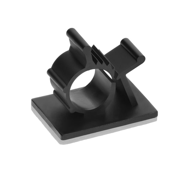 Nylon Self Adhesive Cable Management Clip Round Type 25x19mm S, 100-Pack