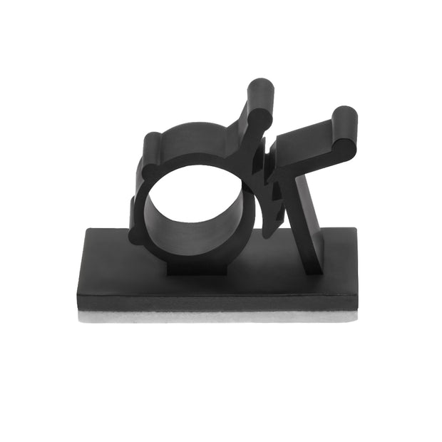 Nylon Self Adhesive Cable Management Clip Round Type 25x19mm S, 100-Pack