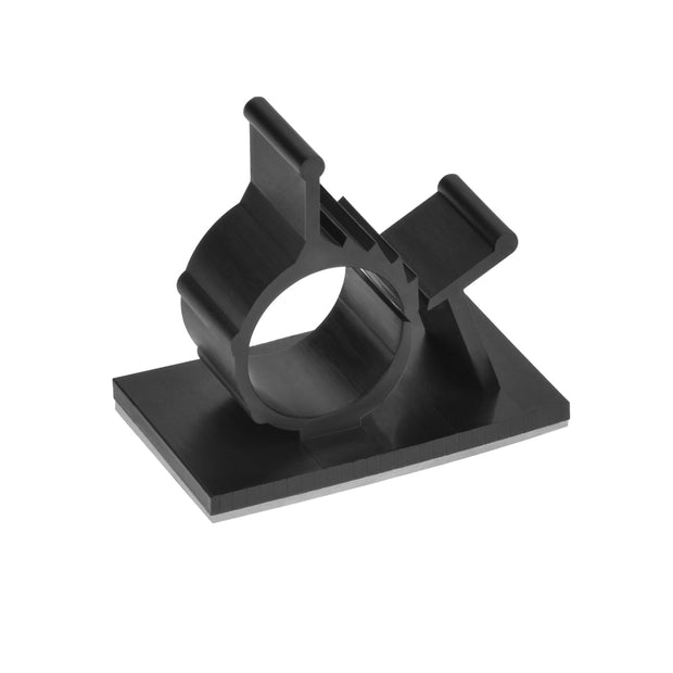 Nylon Self Adhesive Cable Management Clip Round Type 32x19mm L, 100-Pack