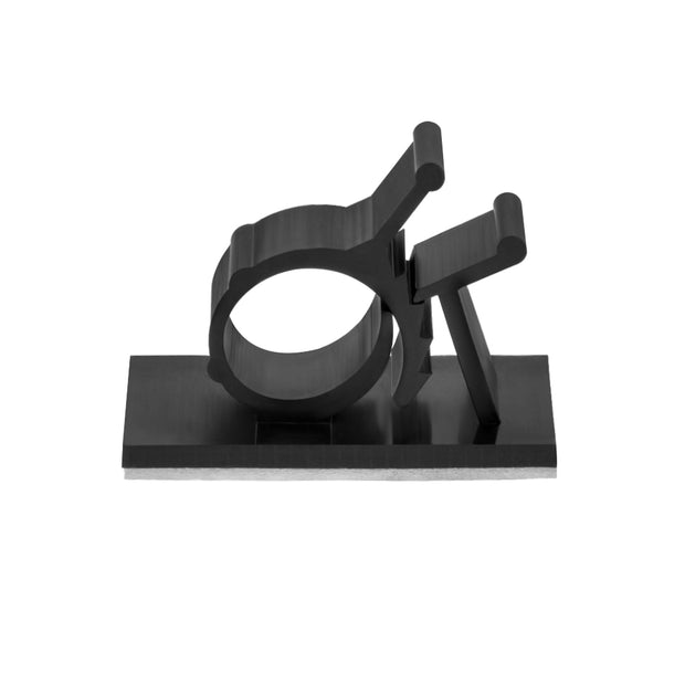 Nylon Self Adhesive Cable Management Clip Round Type 32x19mm L, 100-Pack