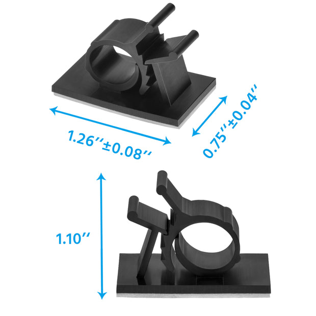 Nylon Self Adhesive Cable Management Clip Round Type 32x19mm L, 100-Pack