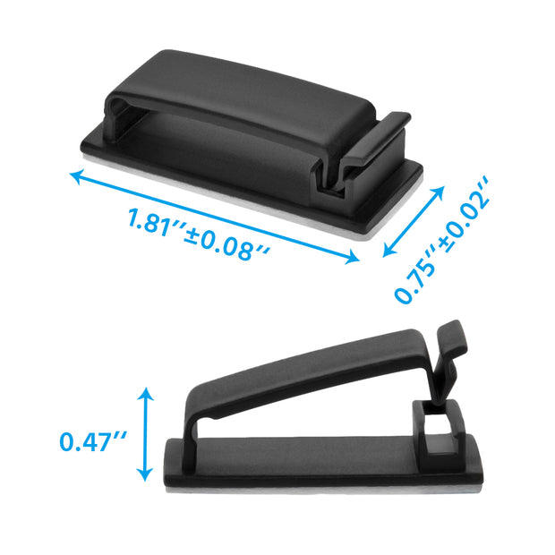 Nylon Self Adhesive Cable Management Clip Long Type 45x19mm L, 100-Pack