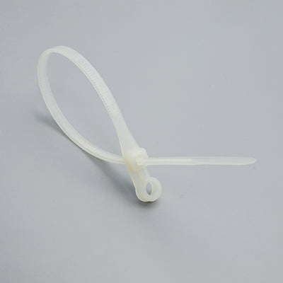 8" Wall Mountable Cable Tie Clear 100pcs