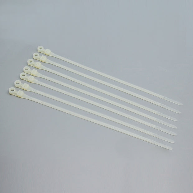 8" Wall Mountable Cable Tie Clear 100pcs