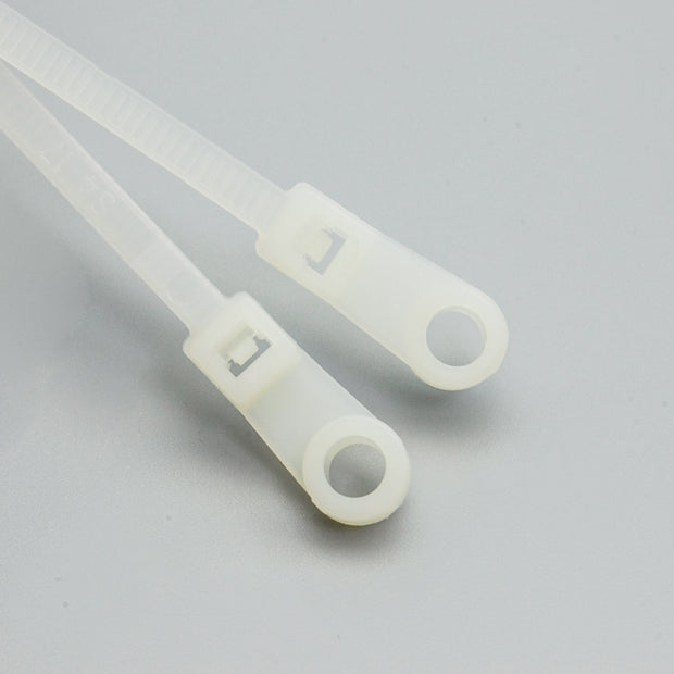 8" Wall Mountable Cable Tie Clear 100pcs