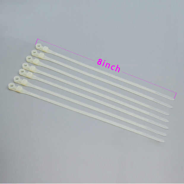 8" Wall Mountable Cable Tie Clear 100pcs