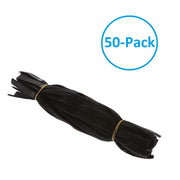 12" Hook and Loop Strap 1/2" Width Black, 50pc Pack