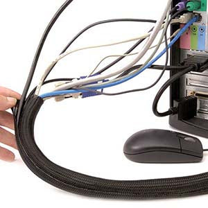Self Closing Cable Sleeve Black 1" (25.4mm) x 50Ft(15.24m)