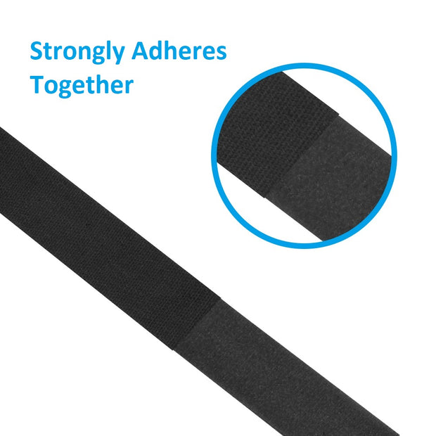50Ft 0.8" Width Hook and Loop Strap Tape Black