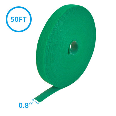 50Ft 0.8" Width Hook and Loop Strap Tape Green