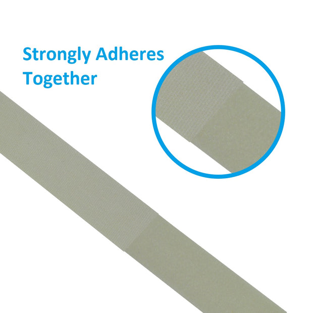 50Ft 0.8" Width Hook and Loop Strap Tape Gray