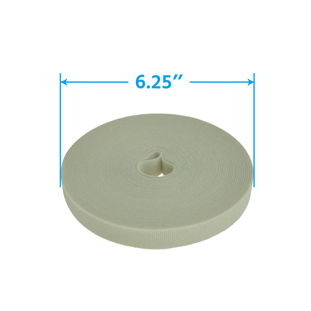 50Ft 0.8" Width Hook and Loop Strap Tape Gray