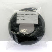 Expandable Braided Cable Sleeve Black 1/2"(12.7mm) x 100Ft (30.48m)