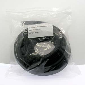 Expandable Braided Cable Sleeve Black 1" (25.4mm) X 50Ft(15.24m)