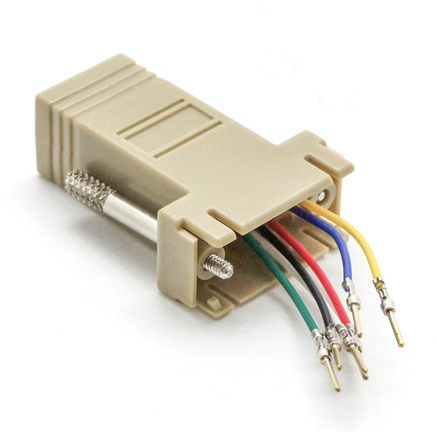 DB9-Male to RJ11/12 (6 wire) Modular Adapter Ivory