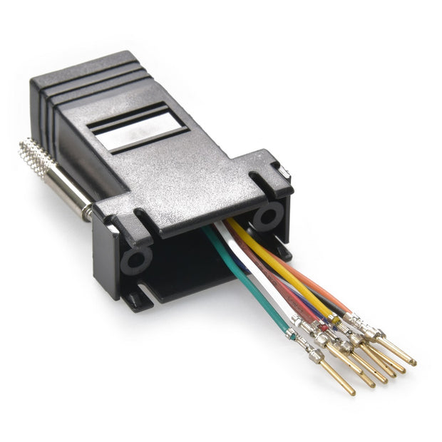 DB9 Female to RJ45 Modular Adapter, Black