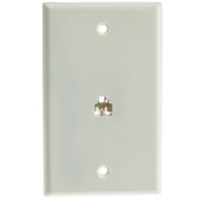 2 Line Telephone Wall Plate, White, RJ11, 4 Conductor