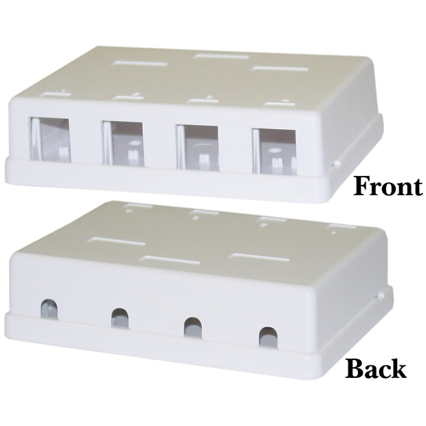 Blank Surface Mount Box for Keystones, White