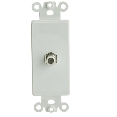 Decora Wall Plate Insert, White, F-pin Coaxial Coupler, F-Pin Female