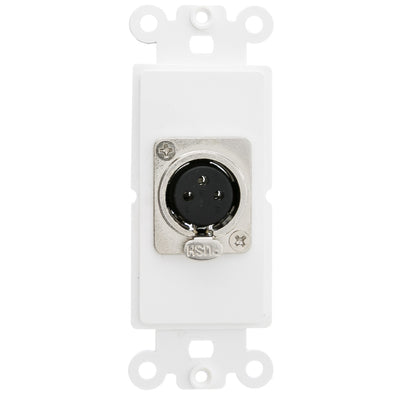 Decora Wall Plate Insert, White, XLR Female to Solder Type