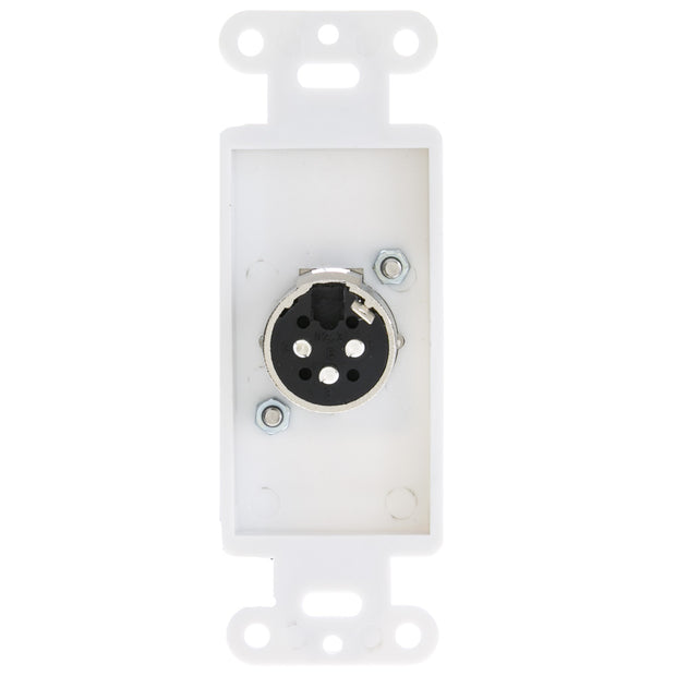 Decora Wall Plate Insert, White, XLR Male to Solder Type