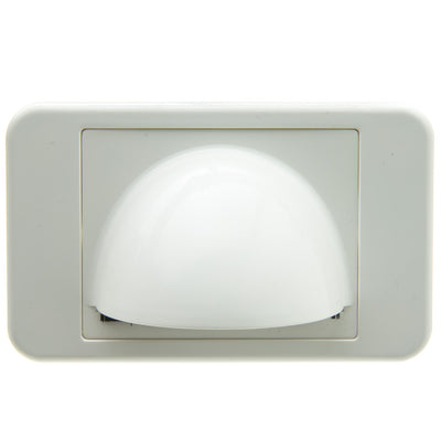 Brush Style Cable Pass-Through Wall Plate Insert with half-moon cover, single gang, white