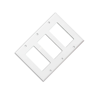 Wall Plate, White, Blank Decora, Triple Gang