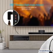 Toslink Adapter, Right Angle, Digital Optical, 360 degree rotation on male end