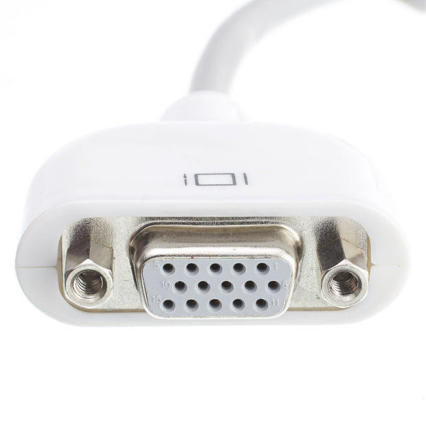 Mini-DVI to VGA Adapter Cable, Mini-DVI Male to HD15 Female, 6 inch