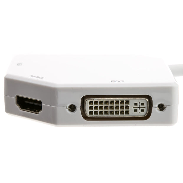 Mini DisplayPort Male to HDMI, VGA, or DVI female, 3-IN-1 Video Adapter, Supports 4K@30, 1080P@60, and ThunderBolt2, For PC and/or Apple/Mac