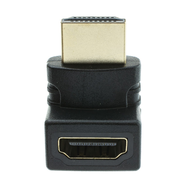 HDMI High Speed Vertical 90 Degree Elbow Adapter - Up, HDMI Type-A Male to HDMI Type-A Female, 4K 60Hz, Black