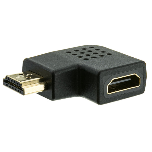 HDMI High Speed Horizontal 90 Degree Elbow Adapter - Right, HDMI Type-A Male to HDMI Type-A Female, 4K 60Hz, Black