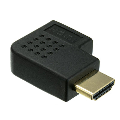 HDMI High Speed Horizontal 90 Degree Elbow Adapter - Left, HDMI Type-A Male to HDMI Type-A Female, 4K 60Hz, Black