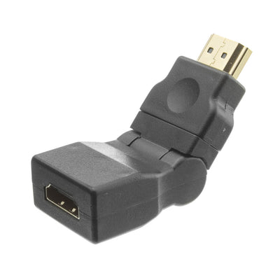 HDMI High Speed Swivel Adapter, HDMI Type-A Male To HDMI Type-A Female, Rotates 360 Degrees, Tilts 180 Degrees, 4K 60Hz, Black