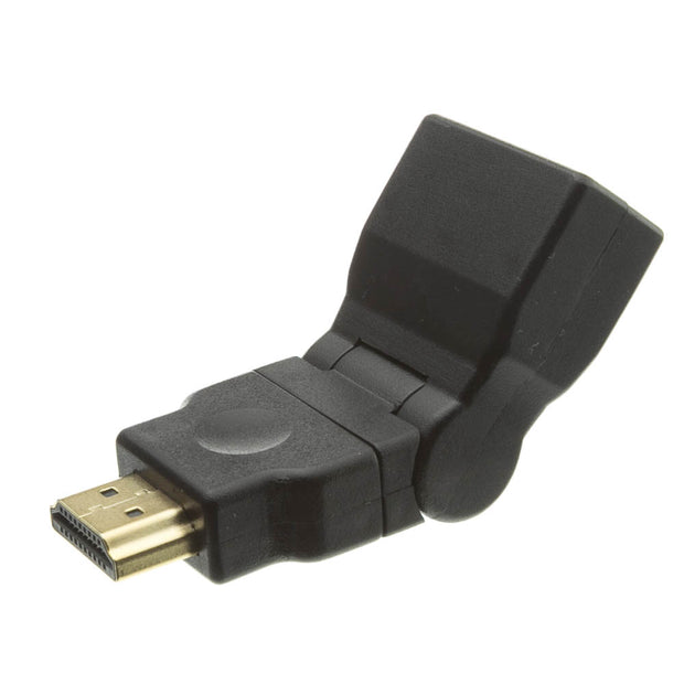 HDMI High Speed Swivel Adapter, HDMI Type-A Male To HDMI Type-A Female, Rotates 360 Degrees, Tilts 180 Degrees, 4K 60Hz, Black