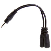 3.5mm Stereo Y Cable, 3.5mm Stereo Male to Dual 3.5mm Stereo Female, 6 inch