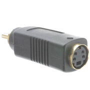 S Video to RCA Adapter, S-Video (MiniDin4) Female to RCA Male, Gold Connectors
