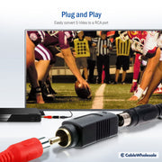 S Video to RCA Adapter, S-Video (MiniDin4) Female to RCA Male, Gold Connectors