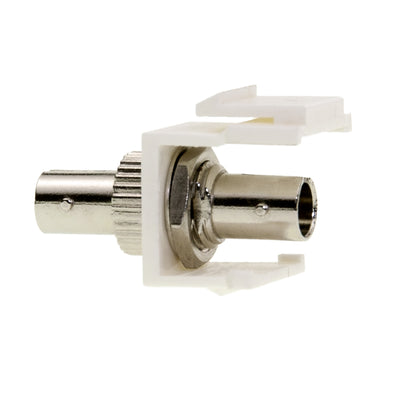 ST/ST Simplex Keystone Adapter with Metal Housing, Fiber Optic Coupler, White