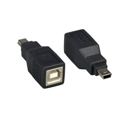 USB B Female to USB Mini-B 5 Pin Male Adapter