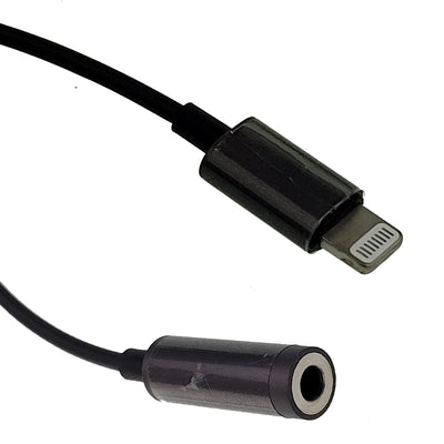 Apple Authorized Lightning Male to 3.5mm Adapter Cable, 3 inch, Black