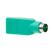 USB to PS/2 Keyboard/Mouse Adapter, Green, USB-A Female to PS/2 Male (Mini-Din 6)