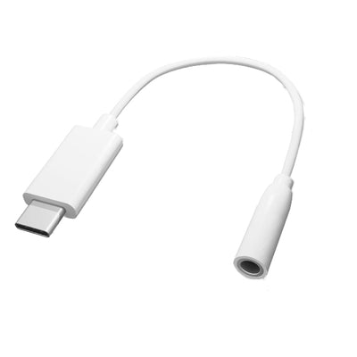 USB C to 3.5mm Adapter Cable for connecting headsets, 5 inch, White