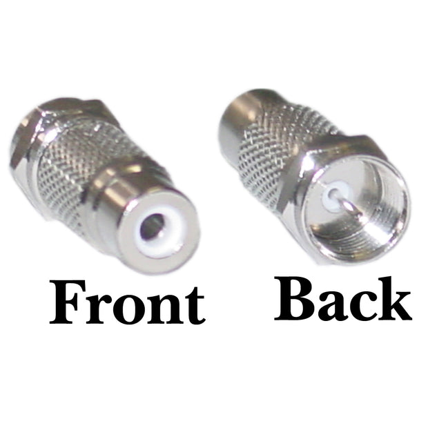 F-pin Male to RCA Female Adapter