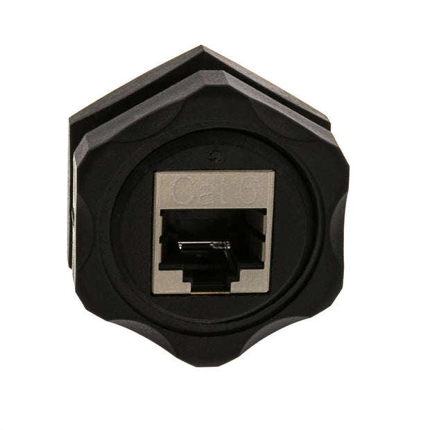 Shielded Outdoor Waterproof Cat6 Coupler, RJ45 Female to Female, Wall Plate Mount
