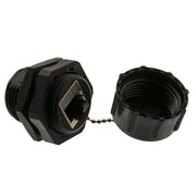 Shielded Outdoor Waterproof Cat6 Coupler, RJ45 Female to Female, With Cap, Wall Plate Mount