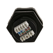 Shielded Outdoor Waterproof Cat6 Jack, RJ45 Female to 110 Punch Down, Wall Plate Mount