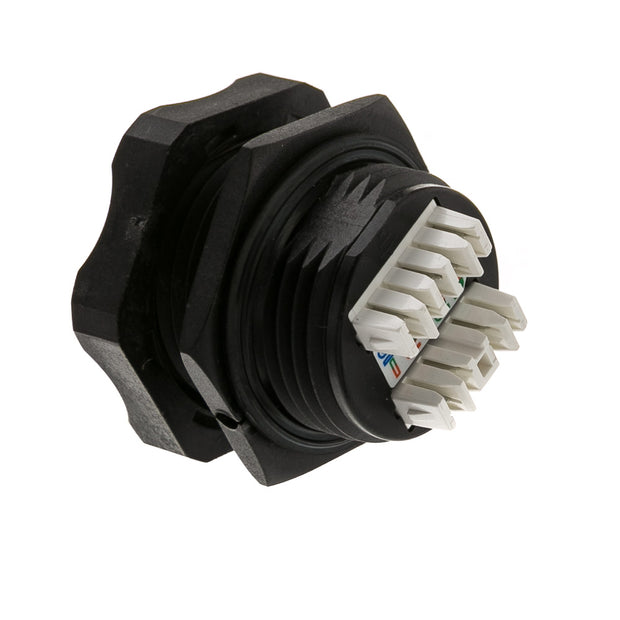 Shielded Outdoor Waterproof Cat6 Jack, RJ45 Female to 110 Punch Down, Wall Plate Mount